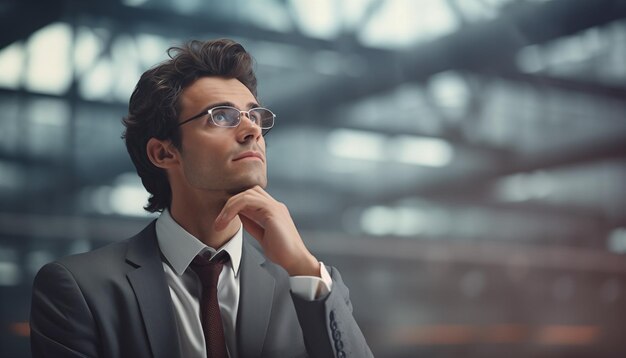 Photo businessman thinking about career