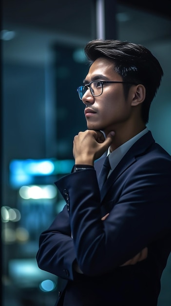 Businessman thinking about the problem Generative AI