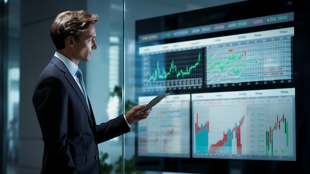 Businessman using digital tablet in office