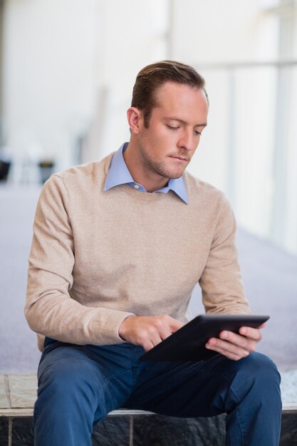 businessman using digital tablet