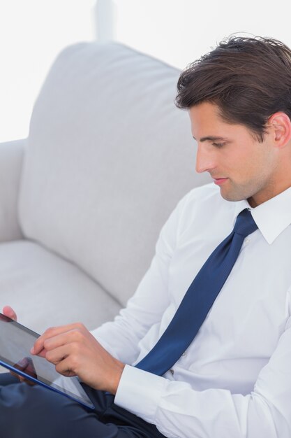 Businessman using digital tablet