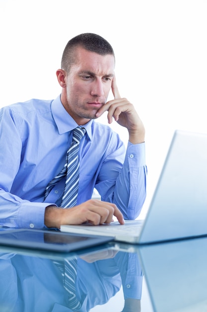 Businessman using his laptop 