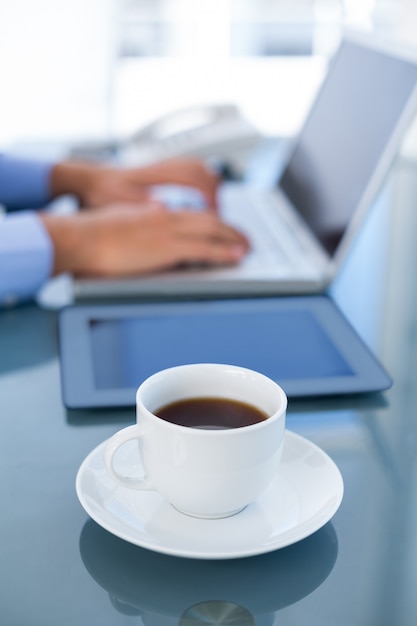 Businessman using his laptop 