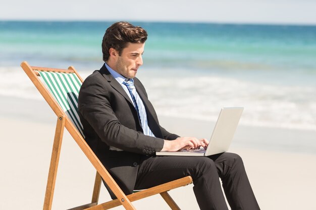 Businessman using his laptop 