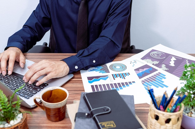 Businessman using laptop