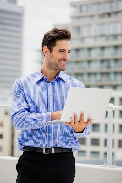 Businessman using a laptop