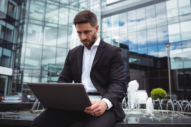 Businessman using laptop