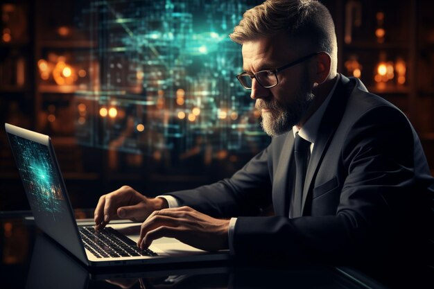 businessman using laptop