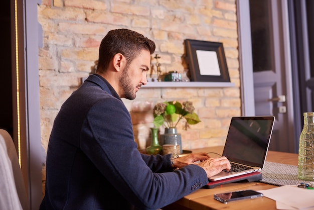 Businessman using laptop