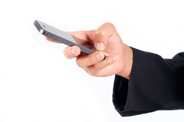 Businessman using smartphone