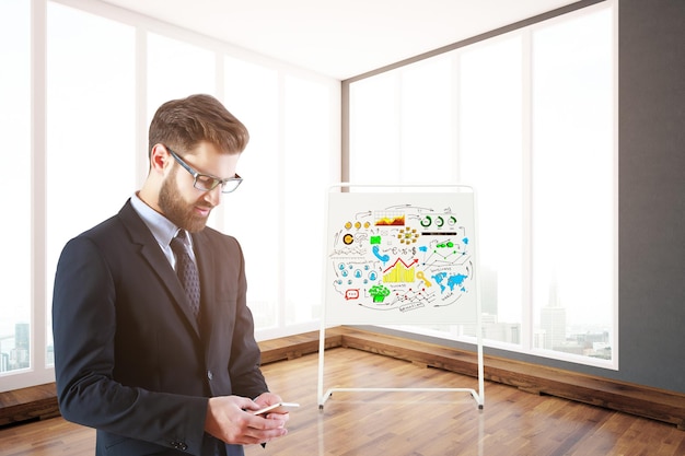 Businessman using smartphone