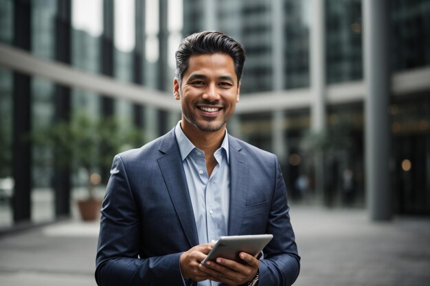 Photo businessman using tablet wallpaper