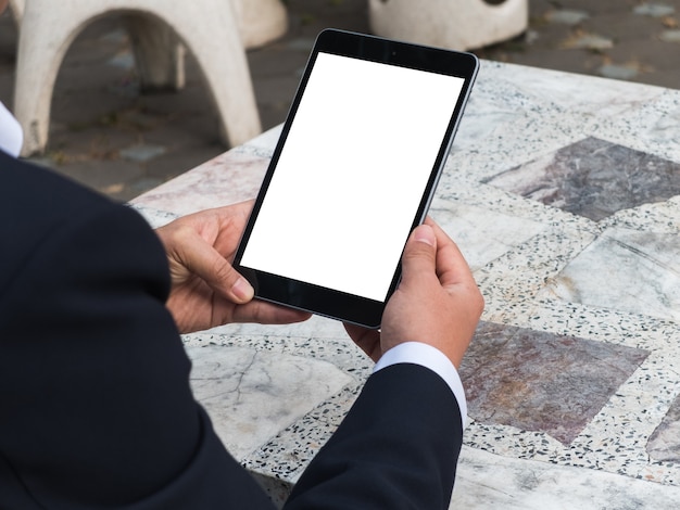 Businessman using a tablet