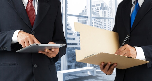 Businessman using tablet