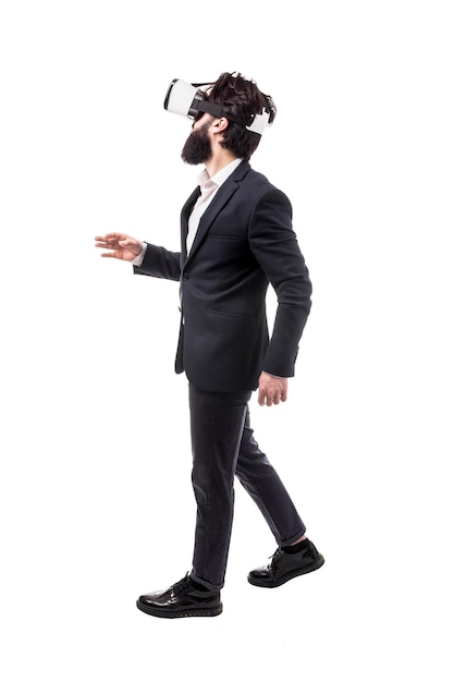 Businessman in virtual reality glasses
