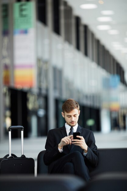 Businessman Waiting in Airport