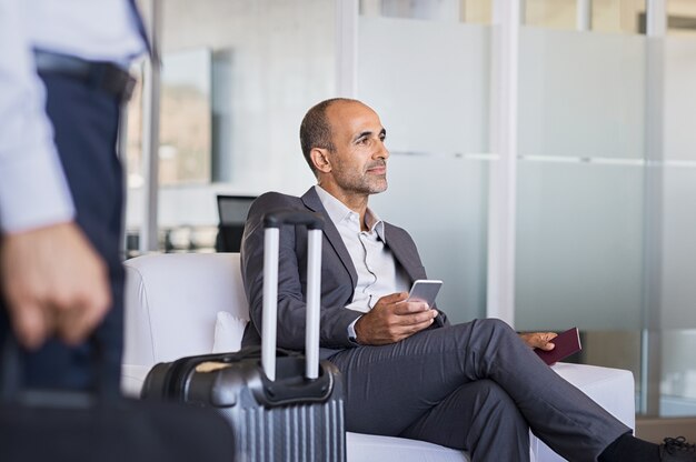 Businessman waiting at airport