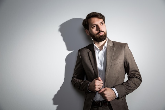 Businessman wall with shadow