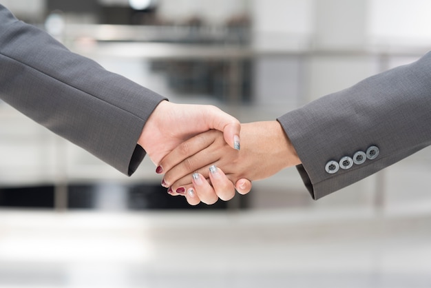 Businessman Wearing Black Suit Business Handshake