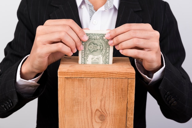 Businessman wearing a black suit