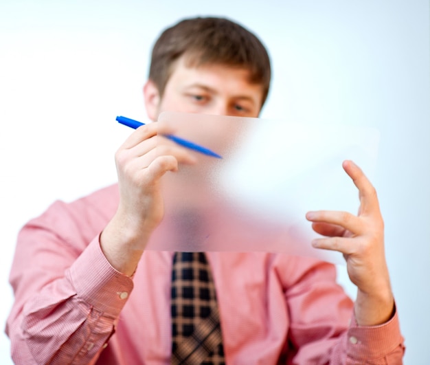 Businessman on white