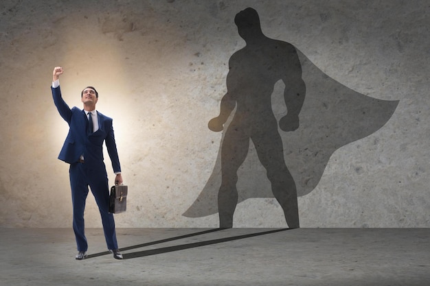 Businessman with aspiration of becoming superhero