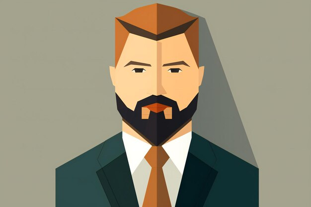 Photo businessman with beard and mustache in a suit