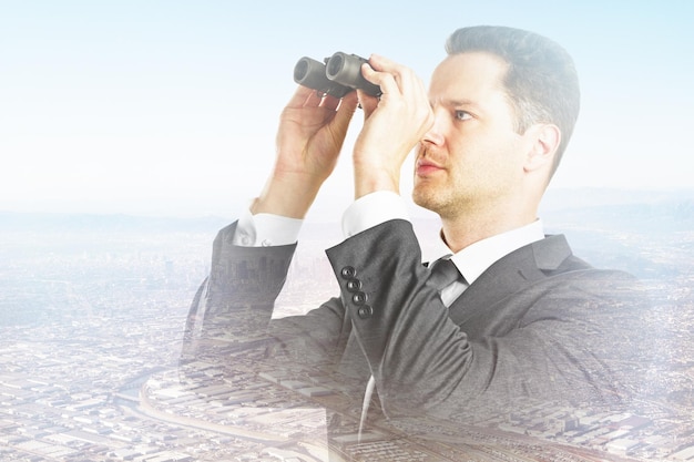 businessman with binoculars