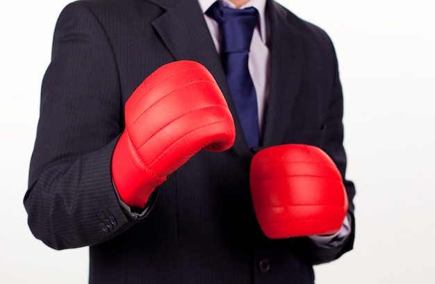 businessman with boxing gloves