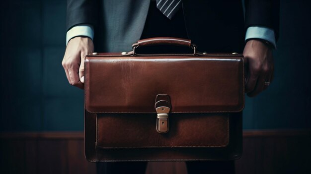 Photo businessman with briefcase generative ai