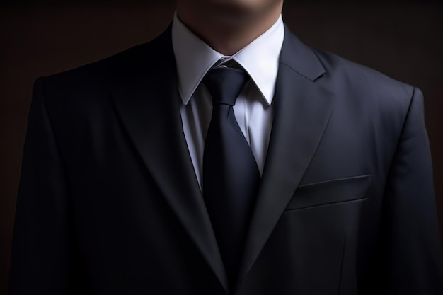 회사 넥타이와 우아한 양복을 입은 사업가 리더십을 보여주는 변호사 성공적인 은행가