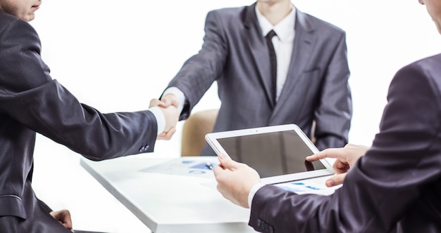 businessman with digital tablet