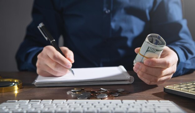 Businessman with a dollar money Finance Investment