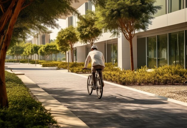 businessman with electric bicycle