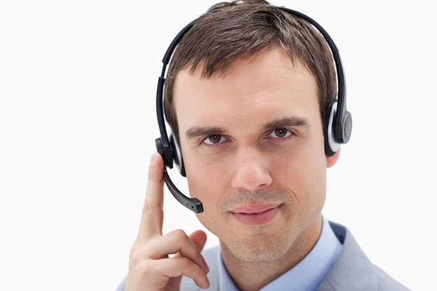 Businessman with headset