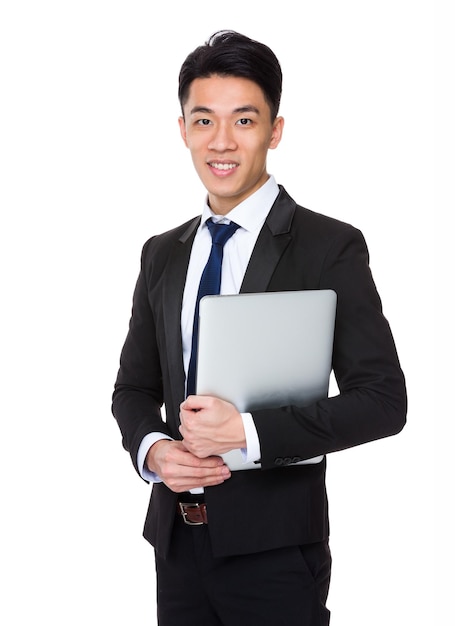 Businessman with laptop computer