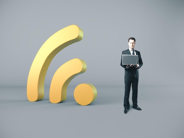 businessman with laptop