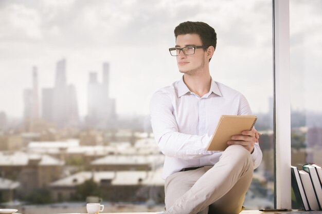 Businessman with notepad