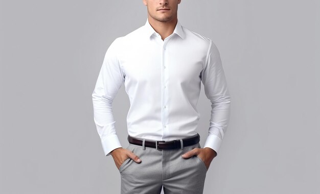 Businessman with shirt and pants standing