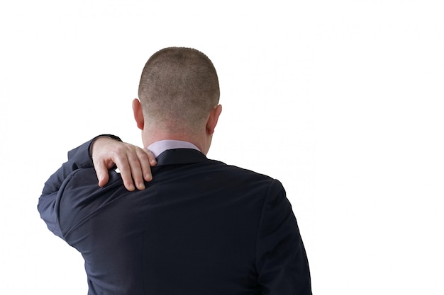 Businessman with shoulder pain