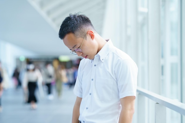 A businessman with a stressed look