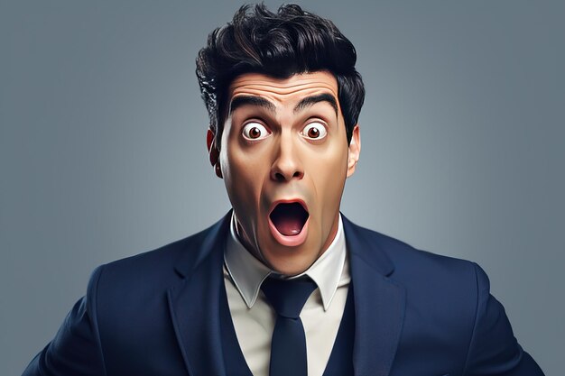 businessman with surprised expression