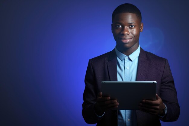 Photo businessman with tablet computer