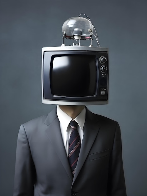 Businessman with TV head