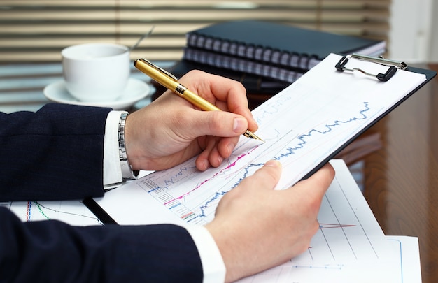 Businessman working on a business project