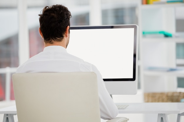 Businessman working on computer