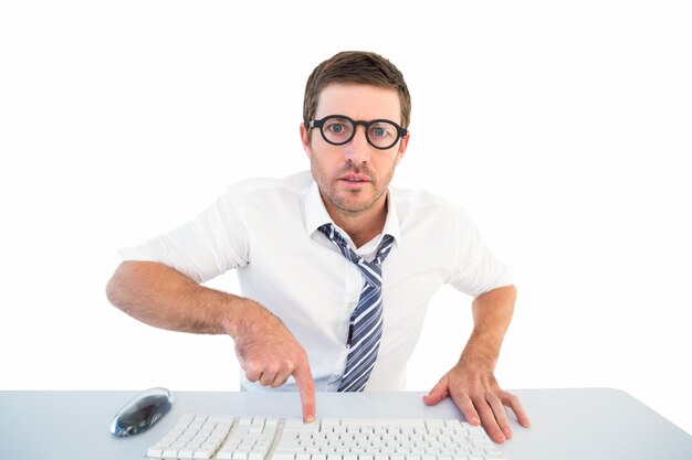 Businessman working at his desk