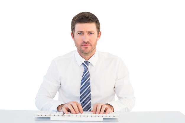 Photo businessman working at his desk