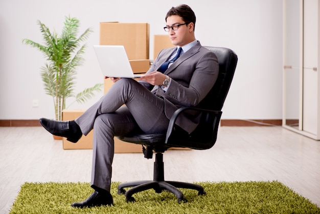 Businessman working on his laptop