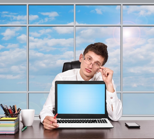 Businessman Working on Laptop